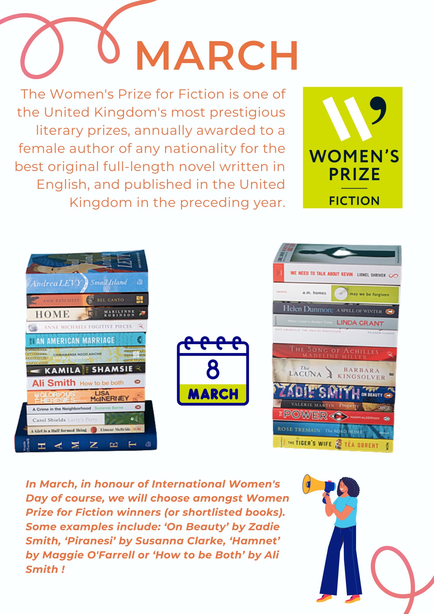 March: Women's Prize for Fiction winners