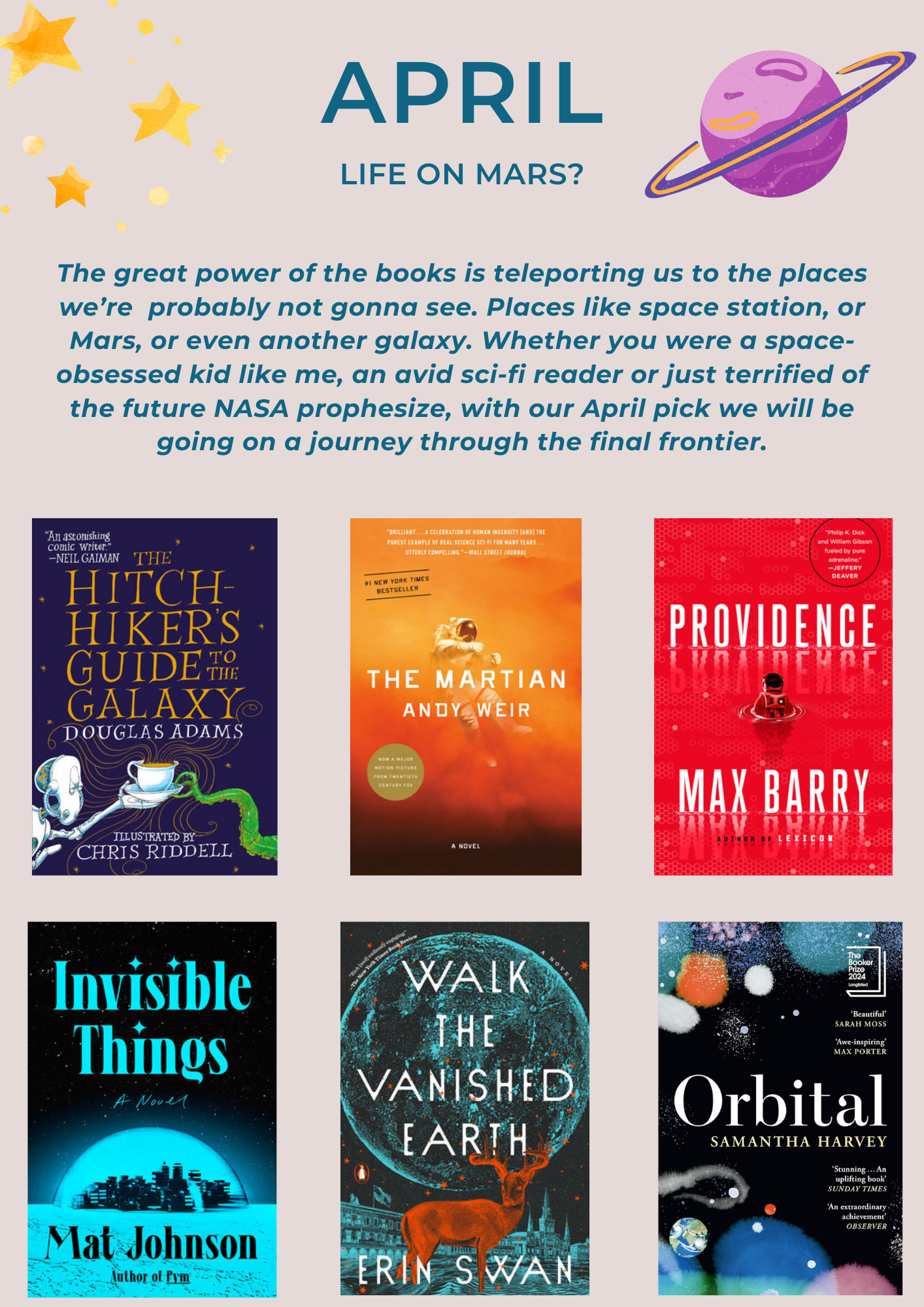 April: Life on Mars?